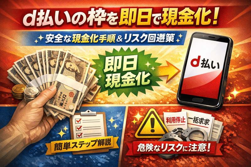 d払いの枠を即日で現金化する具体的手順と利用停止リスクの回避策